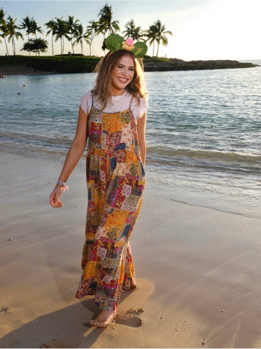 NATURAL LIFE Multicolor Zoe Wide-Leg Jumpsuit in Mandela Patchwork Print - Picture 6 of 12
